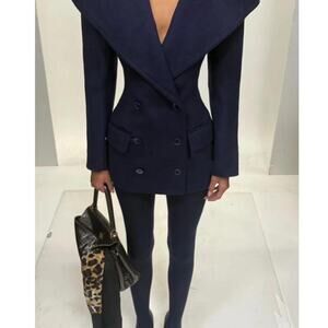 Helsa navy blue wool peacoat